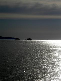 coucher de soleil sur le bassin